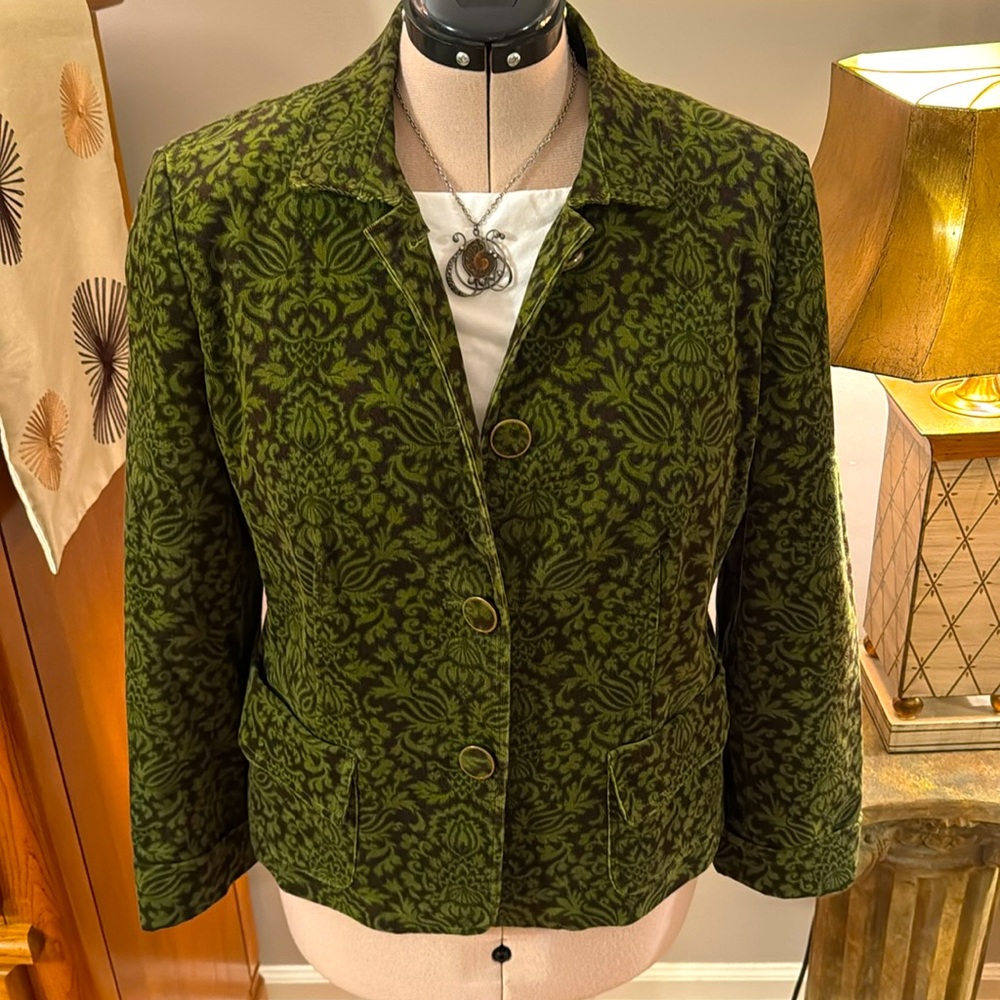TALBOTS Corduroy Brown & Green Blazer (lined)